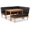 Baxton Studio Daymond Mid-Century Dark Brown Faux Leather and Walnut Brown Finished Wood 4-PC Dining Nook Set 186-11349-11351-9305-Zoro - alternate 1